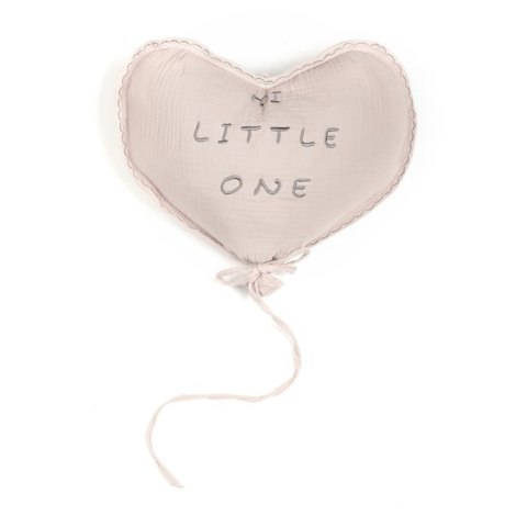 Hi Little One poduszka dekoracyjna do pokoiku BIO muślin HEART Blush Hi Little One poduszka dekoracyjna do pokoiku BIO muślin HEART Blush