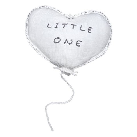 Hi Little One poduszka dekoracyjna do pokoiku BIO muślin HEART White Hi Little One poduszka dekoracyjna do pokoiku BIO muślin HEART White