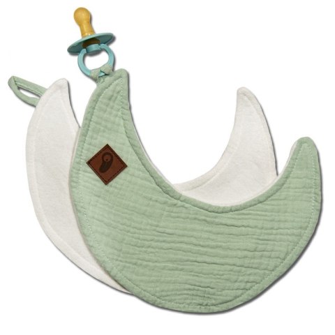 Hi Little One przytulanka doudou z zapachem mamy z zawieszką na smoczek BIO bawełna MOON Mint Hi Little One przytulanka doudou z zapachem mamy z zawieszką na smoczek BIO bawełna MOON Mint