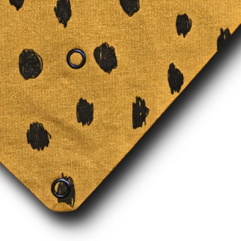 Hi Little One zestaw spacerowy czapeczka, bandanka i zawieszka do smoczka BIO muślin Leopard Mustard Hi Little One zestaw spacerowy czapeczka, bandanka i zawieszka do smoczka BIO muślin Leopard Mustard
