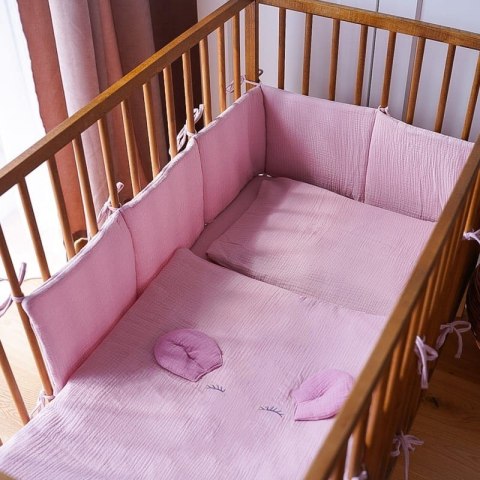 Hi Little One ochraniacz do łóżeczka i kosza oddychający BIO muślin Baby Blue Hi Little One ochraniacz do łóżeczka i kosza oddychający BIO muślin Baby Blue