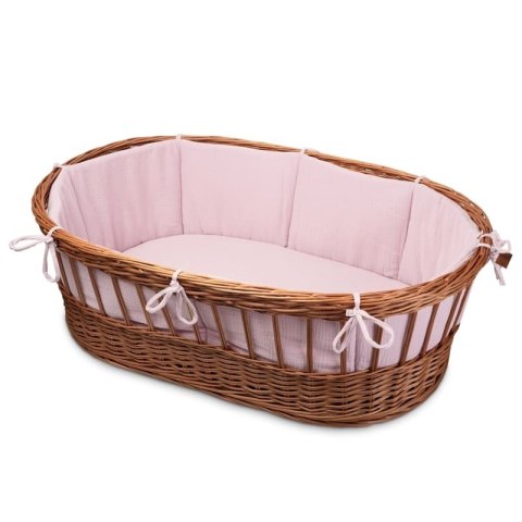 Hi Little One ochraniacz do łóżeczka i kosza oddychający BIO muślin Blush Hi Little One ochraniacz do łóżeczka i kosza oddychający BIO muślin Blush