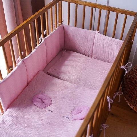 Hi Little One ochraniacz do łóżeczka i kosza oddychający BIO muślin Blush Hi Little One ochraniacz do łóżeczka i kosza oddychający BIO muślin Blush
