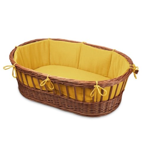 Hi Little One ochraniacz do łóżeczka i kosza oddychający BIO muślin Mustard Hi Little One ochraniacz do łóżeczka i kosza oddychający BIO muślin Mustard
