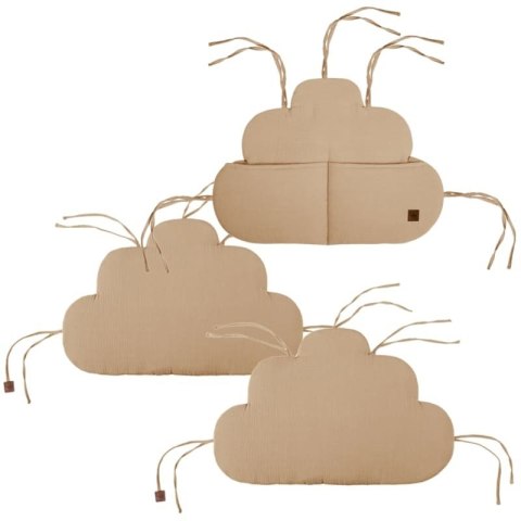 Hi Little One ochraniacze panelowe do łóżeczka z organizerem z oddychającej BIO bawełny CLOUD Beige Hi Little One ochraniacze panelowe do łóżeczka z organizerem z oddychającej BIO bawełny CLOUD Beige