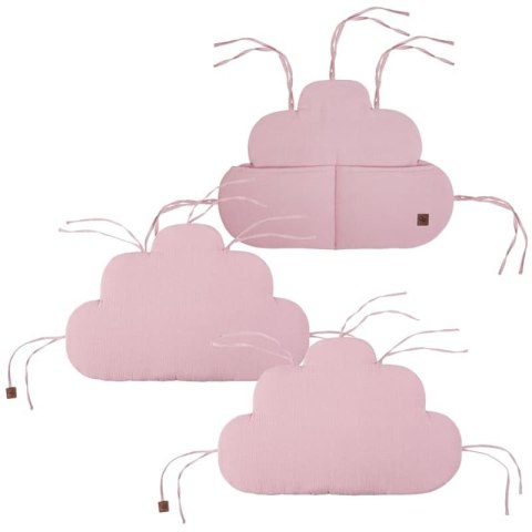 Hi Little One ochraniacze panelowe do łóżeczka z organizerem z oddychającej BIO bawełny CLOUD Blush Hi Little One ochraniacze panelowe do łóżeczka z organizerem z oddychającej BIO bawełny CLOUD Blush