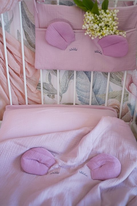 Hi Little One poszewka na pościel dla niemowląt z oddychającej organicznej BIO bawełny MOUSE Blush/Baby Pink Hi Little One poszewka na pościel dla niemowląt z oddychającej organicznej BIO bawełny MOUSE Blush/Baby Pink