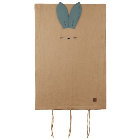 Hi Little One poszewka na pościel dla niemowląt z oddychającej organicznej BIO bawełny SLEEPY BUNNY Beige/Tiffany Hi Little One poszewka na pościel dla niemowląt z oddychającej organicznej BIO bawełny SLEEPY BUNNY Beige/Tiffany