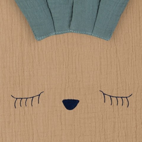 Hi Little One poszewka na pościel dla niemowląt z oddychającej organicznej BIO bawełny SLEEPY BUNNY Beige/Tiffany Hi Little One poszewka na pościel dla niemowląt z oddychającej organicznej BIO bawełny SLEEPY BUNNY Beige/Tiffany