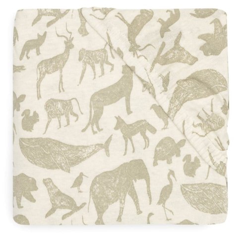 Jollein prześcieradło do łóżeczka 120x60 cm ANIMALS Olive Green Jollein prześcieradło do łóżeczka 120x60 cm ANIMALS Olive Green