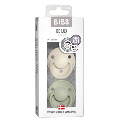 BIBS DE LUX 2-PACK IVORY & SAGE Smoczek uspokajający silikonowy ONE SIZE BIBS DE LUX 2-PACK IVORY & SAGE Smoczek uspokajający silikonowy ONE SIZE