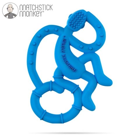 Matchstick Monkey Mini gryzak silikonowy sensoryczny ze szczoteczką Blue Matchstick Monkey Mini gryzak silikonowy sensoryczny ze szczoteczką Blue