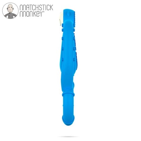 Matchstick Monkey Mini gryzak silikonowy sensoryczny ze szczoteczką Blue Matchstick Monkey Mini gryzak silikonowy sensoryczny ze szczoteczką Blue