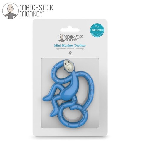 Matchstick Monkey Mini gryzak silikonowy sensoryczny ze szczoteczką Blue Matchstick Monkey Mini gryzak silikonowy sensoryczny ze szczoteczką Blue