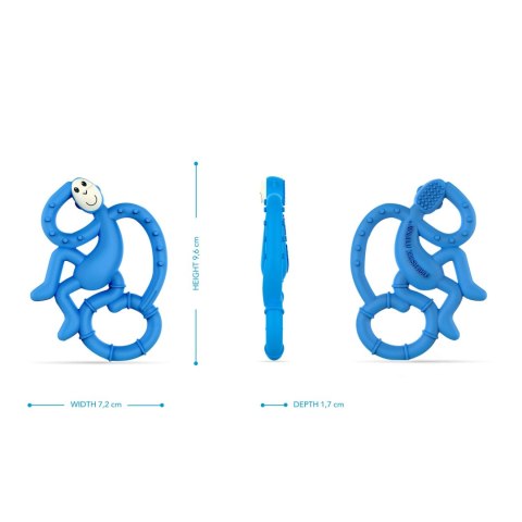 Matchstick Monkey Mini gryzak silikonowy sensoryczny ze szczoteczką Blue Matchstick Monkey Mini gryzak silikonowy sensoryczny ze szczoteczką Blue