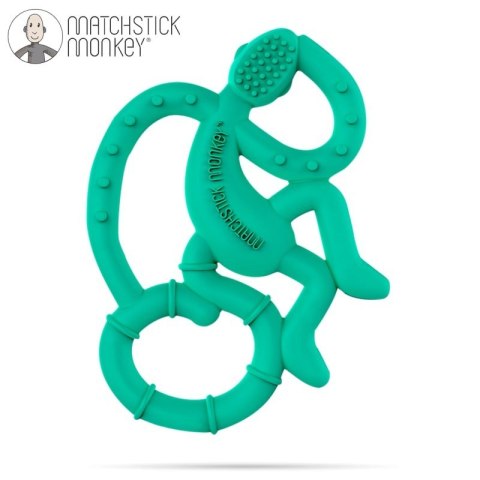 Matchstick Monkey Mini gryzak silikonowy sensoryczny ze szczoteczką Green Matchstick Monkey Mini gryzak silikonowy sensoryczny ze szczoteczką Green