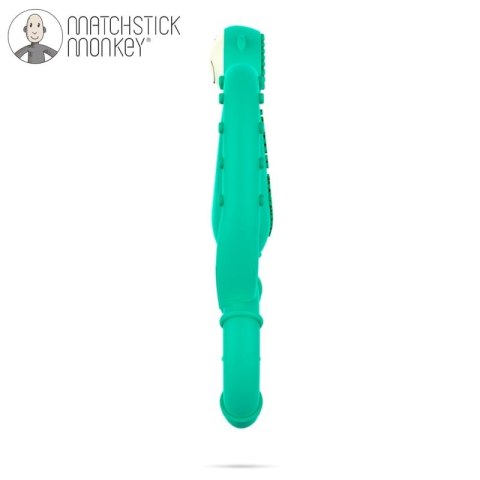 Matchstick Monkey Mini gryzak silikonowy sensoryczny ze szczoteczką Green Matchstick Monkey Mini gryzak silikonowy sensoryczny ze szczoteczką Green