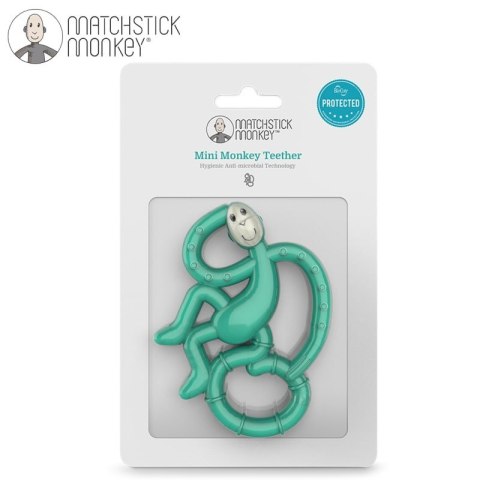 Matchstick Monkey Mini gryzak silikonowy sensoryczny ze szczoteczką Green Matchstick Monkey Mini gryzak silikonowy sensoryczny ze szczoteczką Green