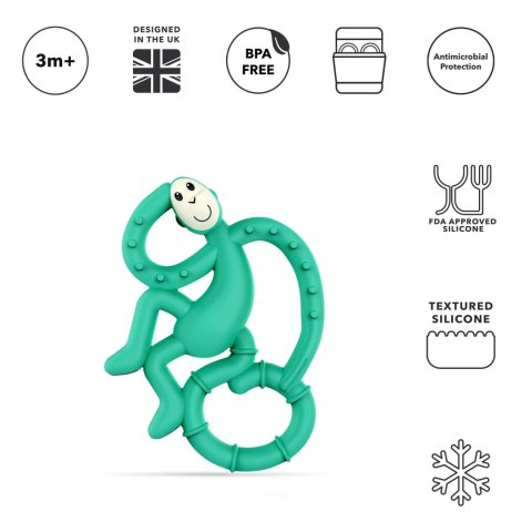 Matchstick Monkey Mini gryzak silikonowy sensoryczny ze szczoteczką Green Matchstick Monkey Mini gryzak silikonowy sensoryczny ze szczoteczką Green
