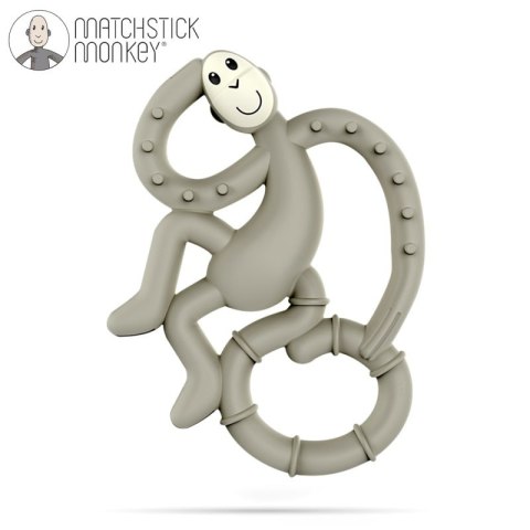 Matchstick Monkey Mini gryzak silikonowy sensoryczny ze szczoteczką Grey Matchstick Monkey Mini gryzak silikonowy sensoryczny ze szczoteczką Grey