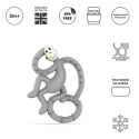 Matchstick Monkey Mini gryzak silikonowy sensoryczny ze szczoteczką Grey Matchstick Monkey Mini gryzak silikonowy sensoryczny ze szczoteczką Grey