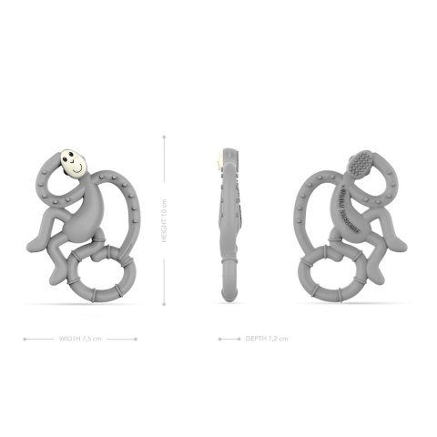 Matchstick Monkey Mini gryzak silikonowy sensoryczny ze szczoteczką Grey Matchstick Monkey Mini gryzak silikonowy sensoryczny ze szczoteczką Grey