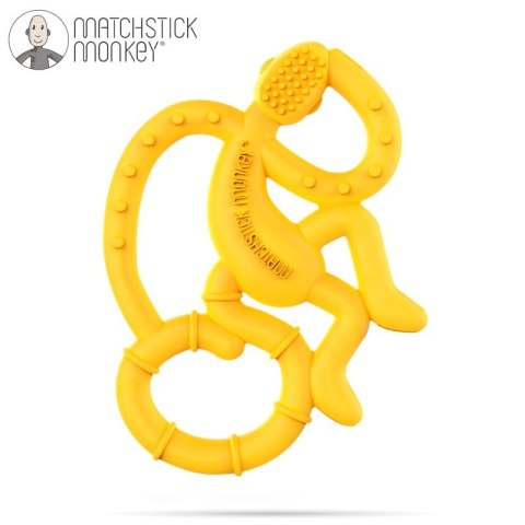 Matchstick Monkey Mini gryzak silikonowy sensoryczny ze szczoteczką Yellow Matchstick Monkey Mini gryzak silikonowy sensoryczny ze szczoteczką Yellow