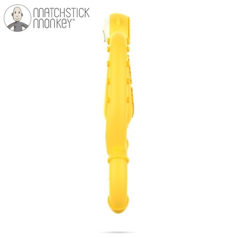 Matchstick Monkey Mini gryzak silikonowy sensoryczny ze szczoteczką Yellow Matchstick Monkey Mini gryzak silikonowy sensoryczny ze szczoteczką Yellow