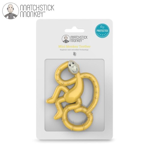 Matchstick Monkey Mini gryzak silikonowy sensoryczny ze szczoteczką Yellow Matchstick Monkey Mini gryzak silikonowy sensoryczny ze szczoteczką Yellow