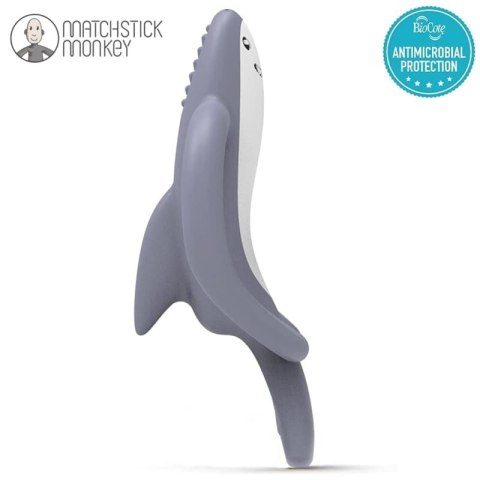 Matchstick Monkey gryzak silikonowy sensoryczny z mini szczoteczką Animals Shark Matchstick Monkey gryzak silikonowy sensoryczny z mini szczoteczką Animals Shark