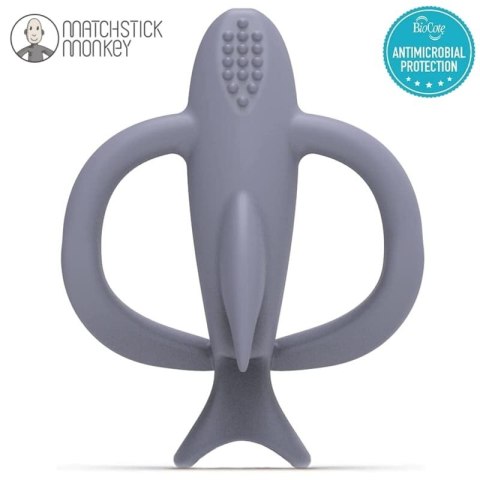 Matchstick Monkey gryzak silikonowy sensoryczny z mini szczoteczką Animals Shark Matchstick Monkey gryzak silikonowy sensoryczny z mini szczoteczką Animals Shark