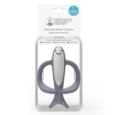 Matchstick Monkey gryzak silikonowy sensoryczny z mini szczoteczką Animals Shark Matchstick Monkey gryzak silikonowy sensoryczny z mini szczoteczką Animals Shark
