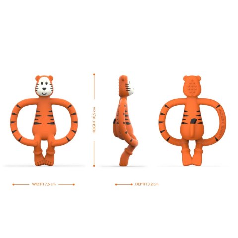 Matchstick Monkey gryzak silikonowy sensoryczny z mini szczoteczką Animals Tygrysek Matchstick Monkey gryzak silikonowy sensoryczny z mini szczoteczką Animals Tygrysek