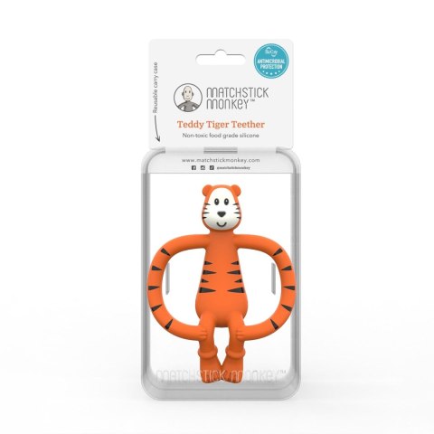 Matchstick Monkey gryzak silikonowy sensoryczny z mini szczoteczką Animals Tygrysek Matchstick Monkey gryzak silikonowy sensoryczny z mini szczoteczką Animals Tygrysek