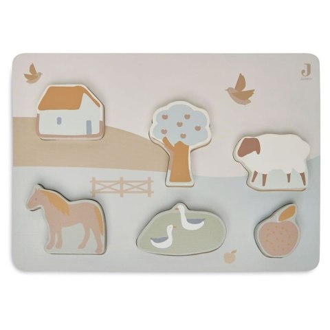 Jollein puzzle drewniane montessori FARM Jollein puzzle drewniane montessori FARM