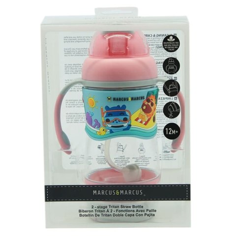 Marcus & Marcus butelka/bidon z obciążoną słomką 3D 2w1 350 ml Pink Pokey Marcus & Marcus butelka/bidon z obciążoną słomką 3D 2w1 350 ml Pink Pokey