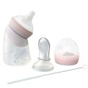 Marcus & Marcus silikonowa butelka antykolkowa dla Noworodka z łyżeczką 2w1 120 ml Pink Marcus & Marcus silikonowa butelka antykolkowa dla Noworodka z łyżeczką 2w1 120 ml Pink