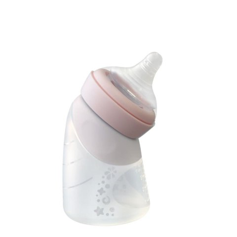 Marcus & Marcus silikonowa butelka antykolkowa dla Noworodka z łyżeczką 2w1 120 ml Pink Marcus & Marcus silikonowa butelka antykolkowa dla Noworodka z łyżeczką 2w1 120 ml Pink