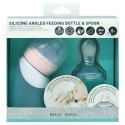 Marcus & Marcus silikonowa butelka antykolkowa dla Noworodka z łyżeczką 2w1 120 ml Pink Marcus & Marcus silikonowa butelka antykolkowa dla Noworodka z łyżeczką 2w1 120 ml Pink