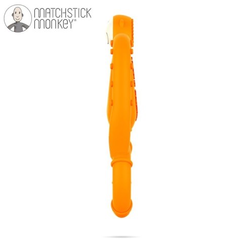 Matchstick Monkey Mini gryzak silikonowy sensoryczny ze szczoteczką Orange Matchstick Monkey Mini gryzak silikonowy sensoryczny ze szczoteczką Orange