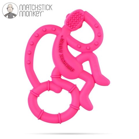 Matchstick Monkey Mini gryzak silikonowy sensoryczny ze szczoteczką Pink Matchstick Monkey Mini gryzak silikonowy sensoryczny ze szczoteczką Pink