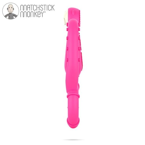 Matchstick Monkey Mini gryzak silikonowy sensoryczny ze szczoteczką Pink Matchstick Monkey Mini gryzak silikonowy sensoryczny ze szczoteczką Pink