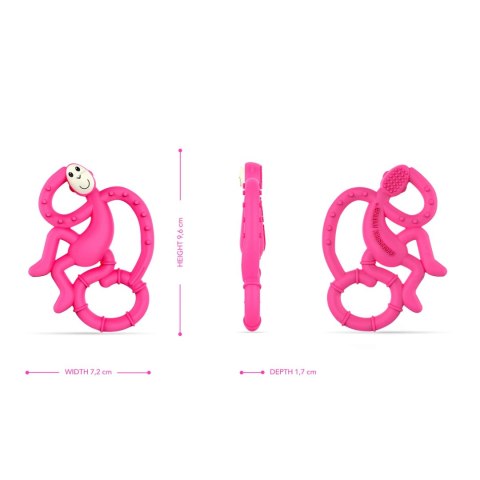 Matchstick Monkey Mini gryzak silikonowy sensoryczny ze szczoteczką Pink Matchstick Monkey Mini gryzak silikonowy sensoryczny ze szczoteczką Pink