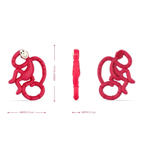 Matchstick Monkey Mini gryzak silikonowy sensoryczny ze szczoteczką Red Matchstick Monkey Mini gryzak silikonowy sensoryczny ze szczoteczką Red
