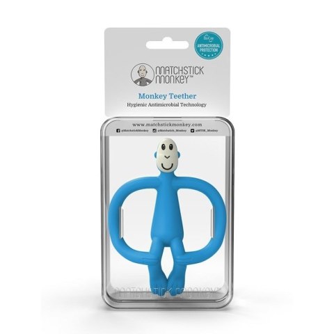 Matchstick Monkey gryzak silikonowy sensoryczny ze szczoteczką BioCote Azure Blue Matchstick Monkey gryzak silikonowy sensoryczny ze szczoteczką BioCote Azure Blue