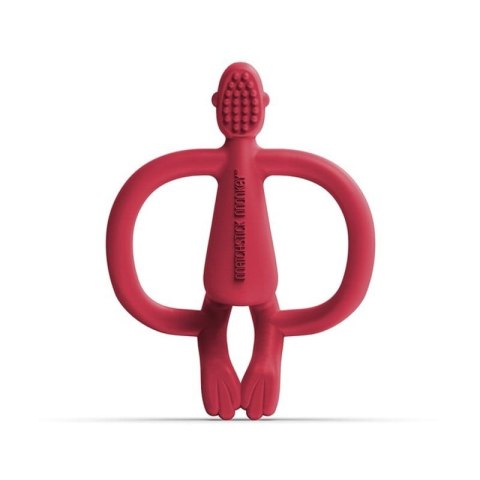 Matchstick Monkey gryzak silikonowy sensoryczny ze szczoteczką BioCote Velvet Red Matchstick Monkey gryzak silikonowy sensoryczny ze szczoteczką BioCote Velvet Red