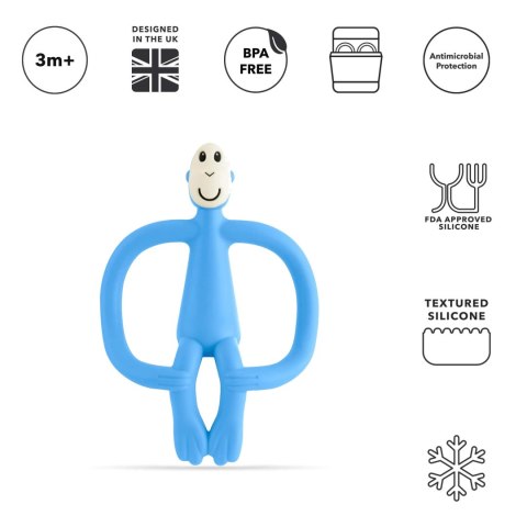 Matchstick Monkey gryzak silikonowy sensoryczny ze szczoteczką Błękitny Matchstick Monkey gryzak silikonowy sensoryczny ze szczoteczką Błękitny