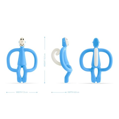 Matchstick Monkey gryzak silikonowy sensoryczny ze szczoteczką Błękitny Matchstick Monkey gryzak silikonowy sensoryczny ze szczoteczką Błękitny