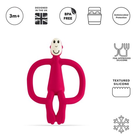 Matchstick Monkey gryzak silikonowy sensoryczny ze szczoteczką Czerwony Matchstick Monkey gryzak silikonowy sensoryczny ze szczoteczką Czerwony