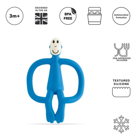 Matchstick Monkey gryzak silikonowy sensoryczny ze szczoteczką Niebieski Matchstick Monkey gryzak silikonowy sensoryczny ze szczoteczką Niebieski
